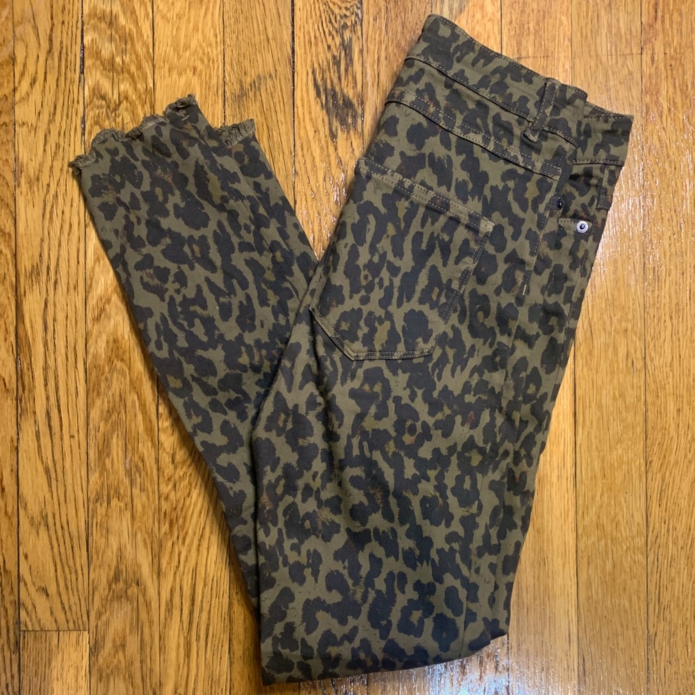 Zara high waisted leopard print pants